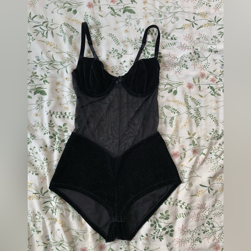 Vintage Velvet & Mesh Bodysuit